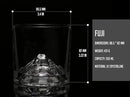 Mount Fuji Heavy Crystal Whiskey Glasses Gift Set of 2, Thick Freezable Bourbon Glass 1lb Each, Premium Whiskey Gifts for Men, Frozen Crystal Chills Cocktails, 10 oz by CozyNest Decor