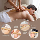 4PCS Solid Bamboo Massage Sticks & Guasha Set with Roller/Stick - 100% Bamboo Therapy Tools for Neck/Arm/Back/Legs/Full Body, Deep Tissue Massage, Muscle Relaxation, Body Shaping, Fatigue Relief by CozyNest Decor