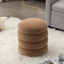 Furniliving Modern Round Ottoman, Soft Bedroom Ottoman Footstool Round Ottomans Stool for Living Room, Makeup Room, Coffee, Velvet by CozyNest Decor