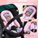 Infant Car Seat Insert with 3 Shoulder & Crocth Covers, Thickened Carseat Head and Body Support for Infant, Reversible Baby Car Seat Cushion for Boys Girls, Soft Mink Dot Newborn Insert for Preemie by TinyTreasures Baby Boutique