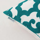 HWY 50 Teal Decorative Throw Pillow Covers 18x18 Inch (1 Piece), Embroidered Cotton Farmhouse Cushion Cover Pillow Case for Sofa Couch Living Room Bed, Geometric by CozyNest Decor
