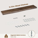 Rustic Elm Wood Floating Shelf for Wall, Live Edge 48"W x 9.2"D x 1.4"H, 1 Pack with Invisible Bracket, Large Wall Mounted Storage Shelf for Living Room Bedroom Kitchen Bathroom Decor, Walnut Finish by TinyTreasures Baby Boutique