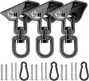 Heavy Duty Hammock Hanging Kit, 360° Rotating 1200 lb Swing Hangers for Hammock Chair Stand, Seat, Porch Swing, Yoga, Tree, Ceiling Mount, Indoor Outdoor Hanging Hardware Black | Pack of 3 by GreenHaven Gardens