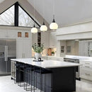 Pendant Light Fixtures Kitchen: 2 Pack Modern Black Island Light with Clear Glass - 6 Inch Mid Century Globe Kitchen Lighting Chandeliers Ceiling for Hallway Bar by CozyNest Decor