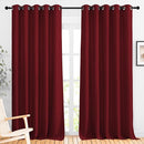 NICETOWN Burgundy Red Sliding Door Curtains 2 Panels Set 118 inches Long, Grommet Thermal Blackout Curtains Privacy Room Divider Sound Reducing for Bedroom/Living Room, W66 x L118 by TinyTreasures Baby Boutique