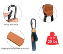 3 Pcs Baby Stroller Hook, Carry 20 lbs per Stroller Carabiner Clip, Adjustable Baby Stroller & Car Seat Hook for Hanging Diaper Bag, Wheelchair, Shopping and Pet Cart(Leather) by TinyTreasures Baby Boutique