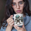 Custom Retro Robot Design Cup, Personalized Steampunk Robot Lover Ceramic Mug 11oz, Customized Coffee Cup With Name, Unique Mug Gift For Steampunk Enthusiast, Robot Cup On Birthday by CozyNest Decor
