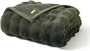 EVERGRACE Ultra Soft Luxury Fluffy Ridgeline Faux Rabbit Fur Throw Blanket, Thick Warm Bubble Throw for Bed, Cozy Plush Reversible Blankets for Couch, Chair, Sofa, Green, 60x80 Inches, 870 GSM by CozyNest Decor