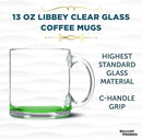 Libbey Clear Glass Coffee Mugs 13 oz. Set of 10, Bulk Pack - Perfect for Coffee, Tea, Espresso, Hot Cocoa, Other Beverages - Green Bottom by TinyTreasures Baby Boutique