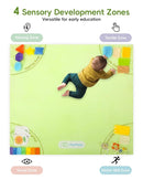 Baby Play Mat, 50''x50'' Playpen Mats with 4 Sensory Development Zones for Motor Skills, Unique Crawling Mats with Non-Slip Cushioned That Fits Nicely into Any Playroom, Green by TinyTreasures Baby Boutique