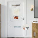 The Fine Living Co. Hanging Laundry Hamper with Over Door Hooks & Adhesive, Durable Space Saving Laundry Bag with Zipper and Wide Open Top, Hanging Dorm Laundry Hamper 18"x4.75"x28" (Beige-L) by CozyNest Decor