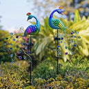 DREAMSOUL 2 Pack Peacock Solar Lights Outdoor, Waterproof Metal Peacock Outdoor Solar Lights for Yards Pathway Lawn Decoration Peacock Gifts by GreenHaven Gardens