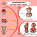 LoopMap Crochet Kit for Beginners - DIY Amigurumi Bear with Removable Dress & Accessories - Step-by-Step Video Tutorials, Extra Yarn, Crochet Tools, Handmade Gift for Kids & Adults (Bear K02, red) by TinyTreasures Baby Boutique