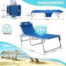 #WEJOY 2 PCS Lounge with Side Table for Outdoor 5-Position Adjustable Recliner Chair for Beach Sunbathing Patio Pool Lawn Lay Flat Portable Camp Reclining Chair with Shoulder Strap Side Pocket