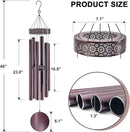 ASTARIN 48'' Large Wind Chimes - 6 Heavy Tubes, Memorial Outdoor Chimes for Garden Decor, Sympathy Gifts, Bronze by CozyNest Decor