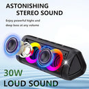 DONOW Portable Bluetooth Speaker with Lights, 30W Stereo Sound, Bass Boost, IPX5 Waterproof, 20H Playtime, Built-in Mic, Speakers Bluetooth Wireless for Home, Party, Outdoor, Travel(Black) by TinyTreasures Baby Boutique