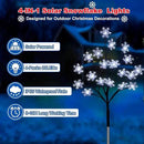 4-Pack 80LED Solar Snowflake Stake Lights - 8 Modes, Waterproof Outdoor Christmas Decorations for Garden, Yard, Pathway, Walkway by GreenHaven Gardens