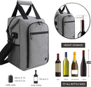 ALLCAMP 4 Bottle Wine Gift Bag - Insulated Tote Cooler, Adjustable Strap, Includes 4 Wine Glasses, Napkins & Corkscrew, Portable Travel Gifting(Gray) by TinyTreasures Baby Boutique