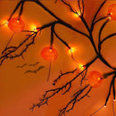 [ 8 Modes & Timer ] Halloween Willow Vine Twig Decor Garland with Pumpkins, 6 FT 54 LED Battery Operated for Indoor Halloween Decorations Home Mantle Fireplace by CozyNest Decor