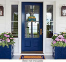 Interchangeable Welcome Sign for Front Door Blue Farmhouse Truck Decor Hanging Sign with 11 Interchangeable Seasonal and Holiday Decor Signs 12x14 in. (Blue Farmhouse Truck) by CozyNest Decor
