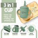 O'doe 11-Piece BPA-Free Silicone Baby Feeding Set | Thick & Soft Suction Plates, Baby Bowls, Wooden Fork & Spoon, and More | Make Mealtime Fun and Easy for Your Little One (Green, V1) by TinyTreasures Baby Boutique