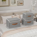 Yawinhe Collapsible Storage Boxes, Foldable Bin with Lids, Cube Clothes Organizer Basket with Handles, Grey, 13.0''Lx9.0''Wx7.9''H, 7-Pack, SNK024GS-7 by TinyTreasures Baby Boutique