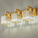 Modern Bathroom Vanity Light 3-Lights Gold Crystal Wall Lamp Bathroom Modern Crystal Vanity Lighting by CozyNest Decor