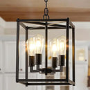 Lantern Pendant Light, 4-Light Black Chandelier,Modernized Ceiling Hanging Light Fixture for Bedroom Kitchen Island Foyer Living Room Dining Room Hallway by CozyNest Decor
