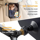 Baby Car Mirror for Rear Facing Seat - Clear View, Upgraded Hook Clip Design, 360 Rotation, Wide Crystal View, Shatterproof Crash Tested and Certified by TinyTreasures Baby Boutique