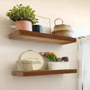 IAE Walnut Floating Wall Shelves 24 inch, Bathroom Shelves Wall Mounted,Invisible Shelves Floating Kitchen Shelves,Wooden Wall Shelves with Brackets for Living Room Wall Mounted,Easy Install,Set of 2 by CozyNest Decor
