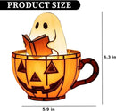 Cute Pumpkin Ghost Reading Book Lamp, USB Cute Spooky Night Light - Halloween Decor, Light Up Pumpkin Ghost Nightlight for Bathroom, Reading, Kids Room Gift by TinyTreasures Baby Boutique