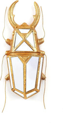 Decorative Bug Insects Beetle Mirrors - Gold Resin and Glass Wall Decor, Perfect for Victorian and European Themed Homes (Sheep Horn Beetle) by CozyNest Decor