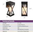 Outdoor Wall Lights Set of 2, Exterior Sconce Lighting Fixtures, Black Outdoor Porch Lights, Outdoor Wall Lantern with Clear Stripe Glass for Patio, Garage by GreenHaven Gardens