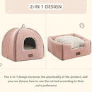 Cat Bed for Indoor Cats - Cat Cave Bed Cat House Cat Tent with Removable Washable Cushioned Pillow, Soft and Self Kitten beds,Cat Beds & Furniture, Pet Bed (Large, Pink) by CozyNest Decor