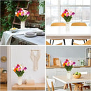 27pcs Colorful Artificial Flowers Tulips, Tulips with 1pc Plastic Vase, Fake Flowers Real Touch Flower 13.9", Christmas, Mother's Day, Easter, Valentine's Day, Family Kitchen, Wedding Decorations by CozyNest Decor