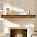 72x8x3 Fireplace Mantel - Handcrafted Hollow Rustic Solid Wood Wall Mounted Floating Shelf with Invisible Heavy Duty Wood Bracket (Weathered Brown) by CozyNest Decor