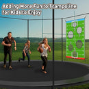 jumpfly Trampoline Football Game Accessories, Toss Throwing Target Net Fits 8 FT/10 FT/12 FT/14 FT Recreational Trampolines with Two Footballs - Trampoline Indoor Outdoor Party Games for Kids by TinyTreasures Baby Boutique