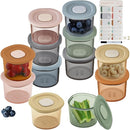 Moonkie Silicone Baby Food Containers | 4 oz Baby Food Storage Jars with Airtight Lids | Reusable Baby Food Jars, Freezer,Microwave and Dishwasher Safe, Perfect for Infant & Toddler by TinyTreasures Baby Boutique