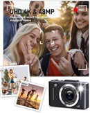 Digital Camera, FHD 1080P Kids Camera Digital with 16x Zoom Anti Shake, 32GB Card, 4K 48MP Portable Compact Point and Shoot Cameras, Vintage Small Camera for Teens Beginner Kids Present by TinyTreasures Baby Boutique