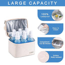 Breastmilk Cooler Bag with Ice Pack Fits 6 Baby Bottles up to 9 Ounce, Breast Milk Pump Cooler Bag with Shoulder Strap for Nursing Mom Daycare, Work, Travel- Cream by TinyTreasures Baby Boutique