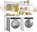 Ulif U6 Clothes Drying Rack, 5-Tier Over Washer and Dryer Laundry Room Storage and Organizer, Heavy-Duty Space Saver, 65.3" W x 13.4" D x 77.5" H, White by CozyNest Decor