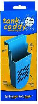 The Tank Caddy is a carrier that hangs inside your toilet tank, while trapping the soot that remains as blue and bleach tablets dissolve. by CozyNest Decor