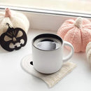 Whaline Halloween Ghost Cotton Coasters Cute White Ghost Shape Handmade Braided Drink Coasters Absorbent Cup Mats for Trick or Treat Party Home Table Decor, Set of 4 by CozyNest Decor