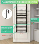 Over The Door Pantry Organizer, Pantry Storage and Organization, 6-Tier Adjustable Hanging Baskets, Metal Wall Mount Spice Rack Seasoning Shelves for Home & Kitchen, Laundry Bathroom - Black by CozyNest Decor
