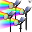 Solar Spotlights Outdoor Color Changing, 180°Adjustable Flag Pole Lights, IP67 Garden Lights Solar Powered Waterproof, Wall Lights for Garden Pool Area Pond, Landscape Solar Light for Yard by GreenHaven Gardens