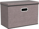 PRANDOM Large Collapsible Storage Bins with Lids [3-Pack] Linen Fabric Foldable Storage Boxes Organizer Containers Baskets Cube with Cover for Home Bedroom Closet Office Nursery (17.7x11.8x11.8) by TinyTreasures Baby Boutique