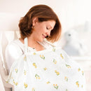 Muslin Nursing Cover for Breastfeeding, Privacy Breathable Breastfeeding Cover with Arch Neckline for Mom, 100% Cotton Nursing Apron, Floral and Light Green by TinyTreasures Baby Boutique