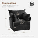 Oversized Accent Chair, Upholstered Modern Sofa Chair with Removable Backrest & Detachable Cover, 24.5" Deep Seat Large Reading Armchair for Living Room Bedroom Office - Chenille Black Set of 2 by CozyNest Decor