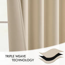 MIULEE Back Tab Cream Beige Curtains 94 Inch Long 2 Panels Set for Living Room Bedroom, Ivory Rod Pocket/Pinch Pleated Light Blocking Thermal Insulated Room Darkening Floor to Ceiling Blackout Drapes by TinyTreasures Baby Boutique