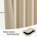 MIULEE Cream Beige Back Tab Light Blocking Curtains 98 Inch Length 2 Panels Set for Living Room Bedroom Privacy, Rod Pocket/Pinch Pleat Thermal Insulated Room Darkening Pleated Blackout Drapes by TinyTreasures Baby Boutique